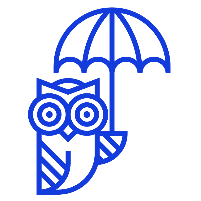 Icon Eule mit Regenschirm