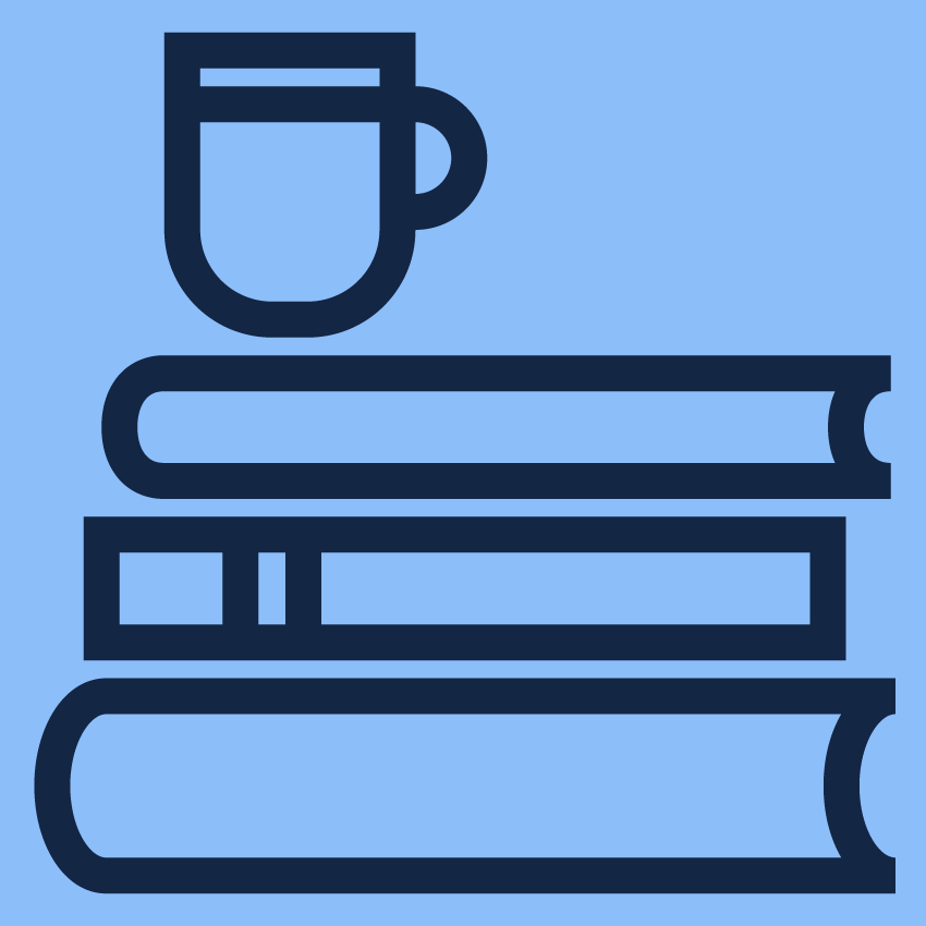 Icon Bücherstapel und Tasse