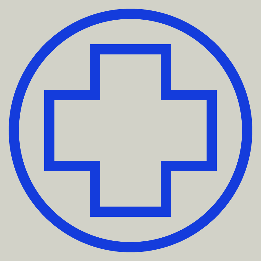 Icon Gesundheitskreuz in einem Kreis