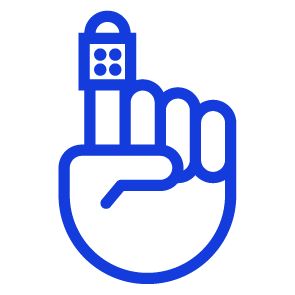 Icon Hand mit Pflaster am Zeigefinger