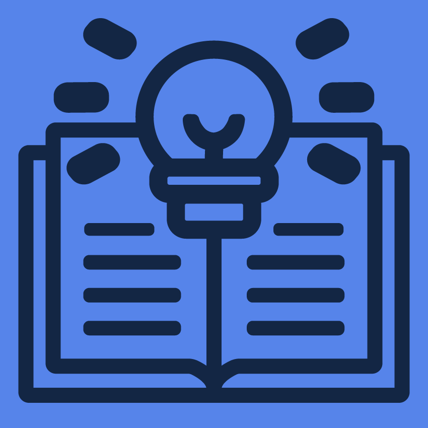 Icon Buch mit einer Glühbirne