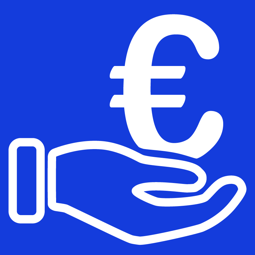 Icon Hand die €-Symbol hält